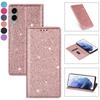Spīdīga ādas maciņš Samsung Galaxy S25 S26 S24 S23 FE S22 S21 Ultra Plus + A37 A57 A07 A17 A06 A16 A36 A56 A26 Flip vāciņš