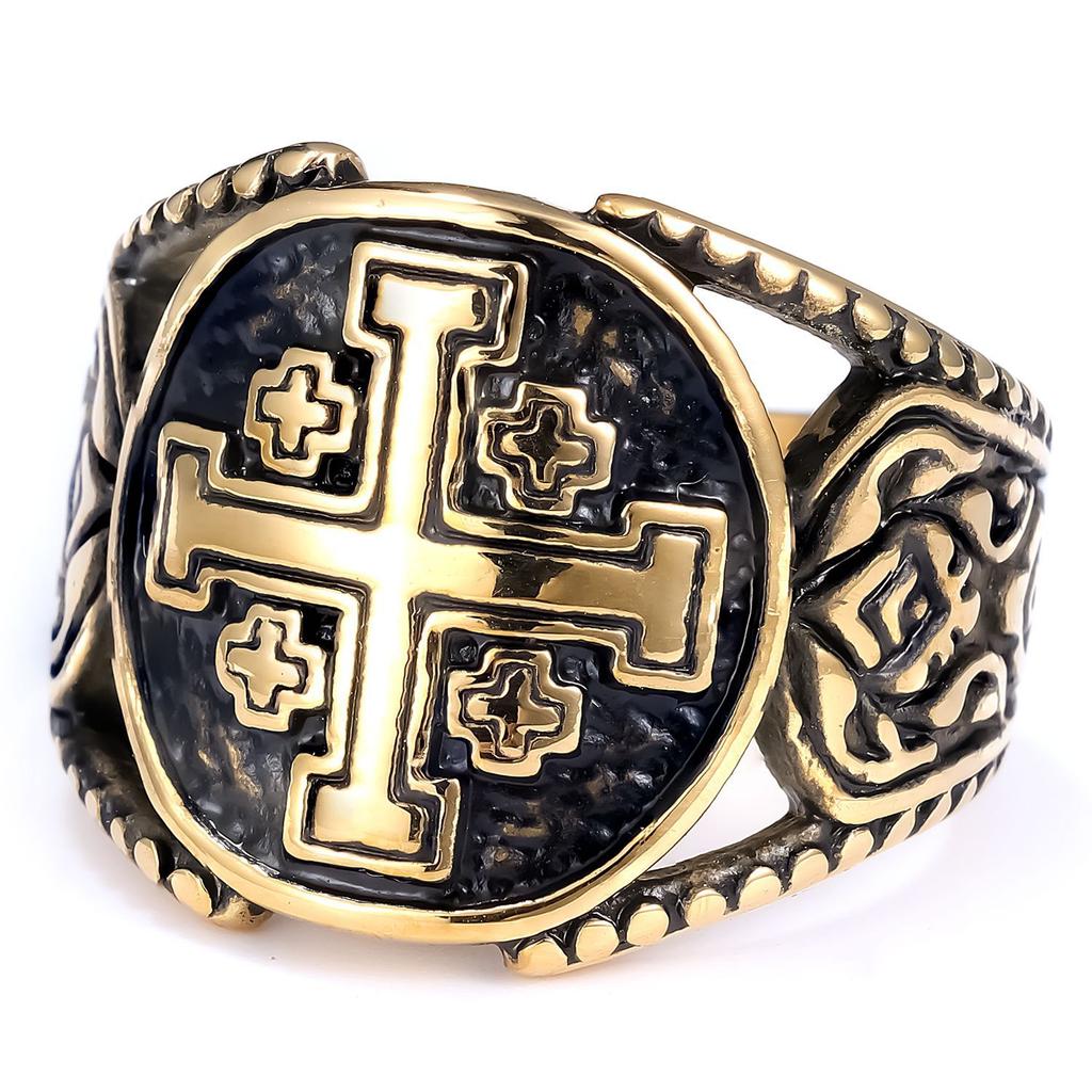 Vařený Černý Leštěný Nerezový Pánský Titanový Ocelový Prsten