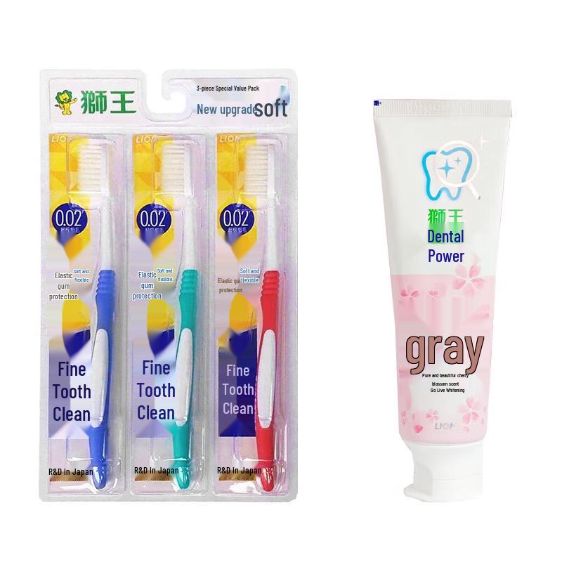 Lion Brand Chihlikka Toothpaste  Fine Tooth Toothbrush Set