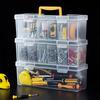 7pcs Tool Parts Storage Box Set With 6 Detachable Inner Bins Portable Plastic Hardware Organizer Case Storage Case Container