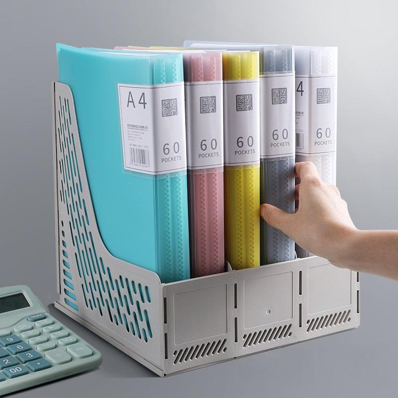5Pcs Data Book A4 Transparent Insert Folder Picture Book Storage Folder, Multi-layer Large-capacity Classified Office Folder Holiday Gift Novelty St