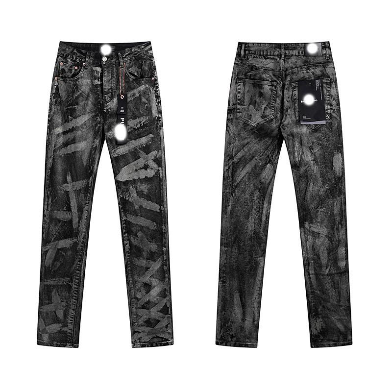 Mens Straight Fit Distressed Patchwork Denim Jeans Vintage Streetwear Style High Waist Ripped Cotton