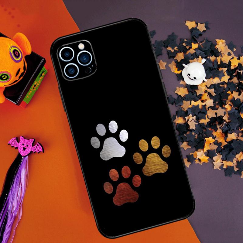Cartoon Cute Dog Paws Bumper Case For iPhone 16 15 14 Pro Max 11 12 13 Pro Max Mini XR 15 16 Plus 16e Phone Cover