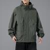 Men's Plus Size Hooded Jacket - Pure Color, Casual Spring/Autumn Wear