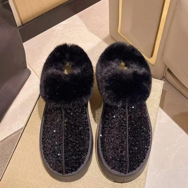 Winter New Fur Integrated Foreign Trade Large Size Fashion Thick-soled Snow Boots Northeast Thickened Cotton Shoes Short Boots