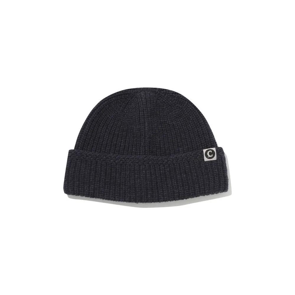 Logo Label Lambswool Short Beanie Melange Navy CO2504CA12MY 278412 F