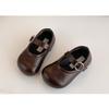 Solid Color Retro Simple Versatile Korean Style Girls Little Leather Princess Shoes Soft Sole Lightweight Comfortable