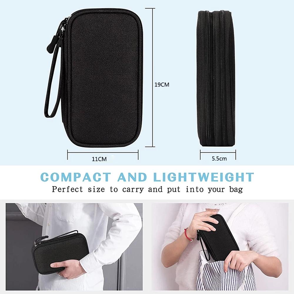 Organizer Da Viaggio Per Cavi E Accessori Elettronici - Borsa Porta Cavi Impermeabile Antiurto, Con Ricarica Passante, 19x11x3,5 Cm
