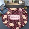 Custom Name,Kawaii Animal Pattern Art pattern round rug,Carpet Rug for Living Room Bedroom Playroom ,Non-slip Floor Mat,Holiday Gifts and Birthday Gif