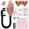 Kit d'outils professionnel pour nail art, ensemble complet pour usage en salon, doigts d'entraînement, modèle de main, gants d'entraînement, comprend des pinceaux à ongles, du vernis, une lampe UV
