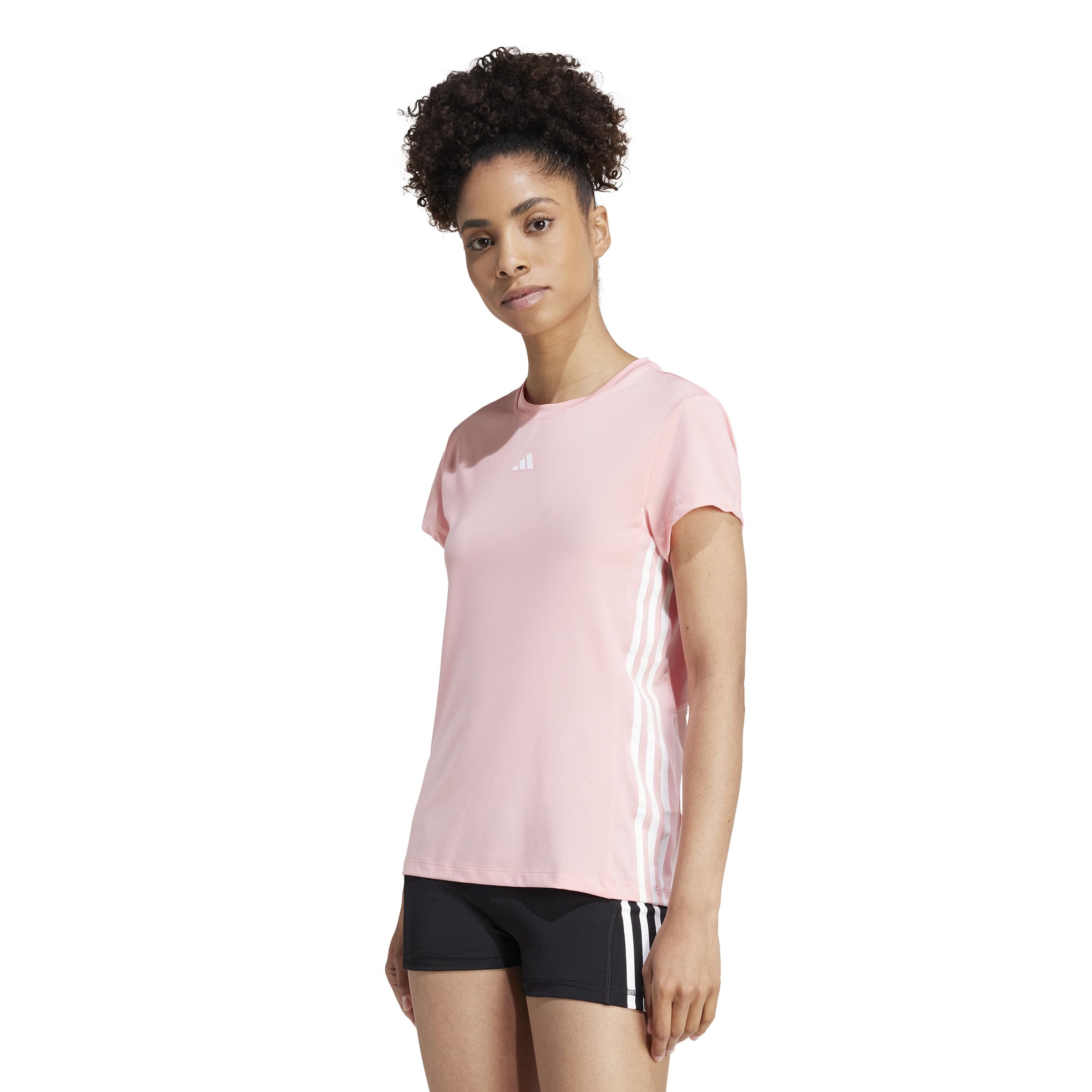 

Adidas Women s HYPERGLAM JRX04 Short Sleeve T-Shirt, Semi-Pink Sparkle/White (IX3250), Size L