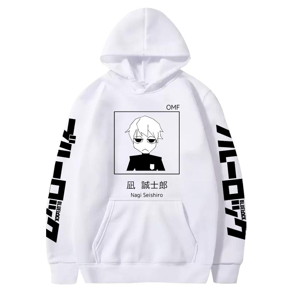 Harajuku Anime BLUE LOCK Nagi Seishiro Bedruckter Kapuzenpullover Herren Damen Übergroße Hoodies Klassische Einfache Streetwear Unisex Sweatshirt