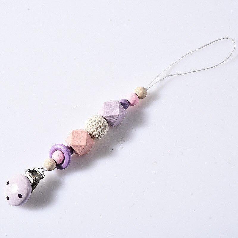 1pc Baby Wooden Pacifier Clip Funny Pacifier Chain for Baby Feeding Toddle Toy Teether Pacifier Clip. LIGHT BLUE