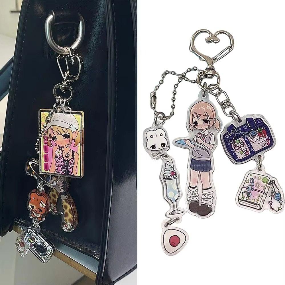 Character Decal Acrylic Phone Charm Cool Cute Phone Lanyard Aesthetic Y2K Key Ring  Girls Women