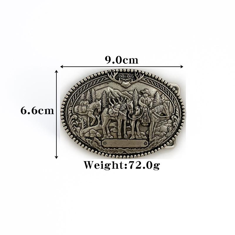 Retro Men's Zinc Alloy Animal Pattern Belt Buckle – Smooth Sports Design, Individually Packaged