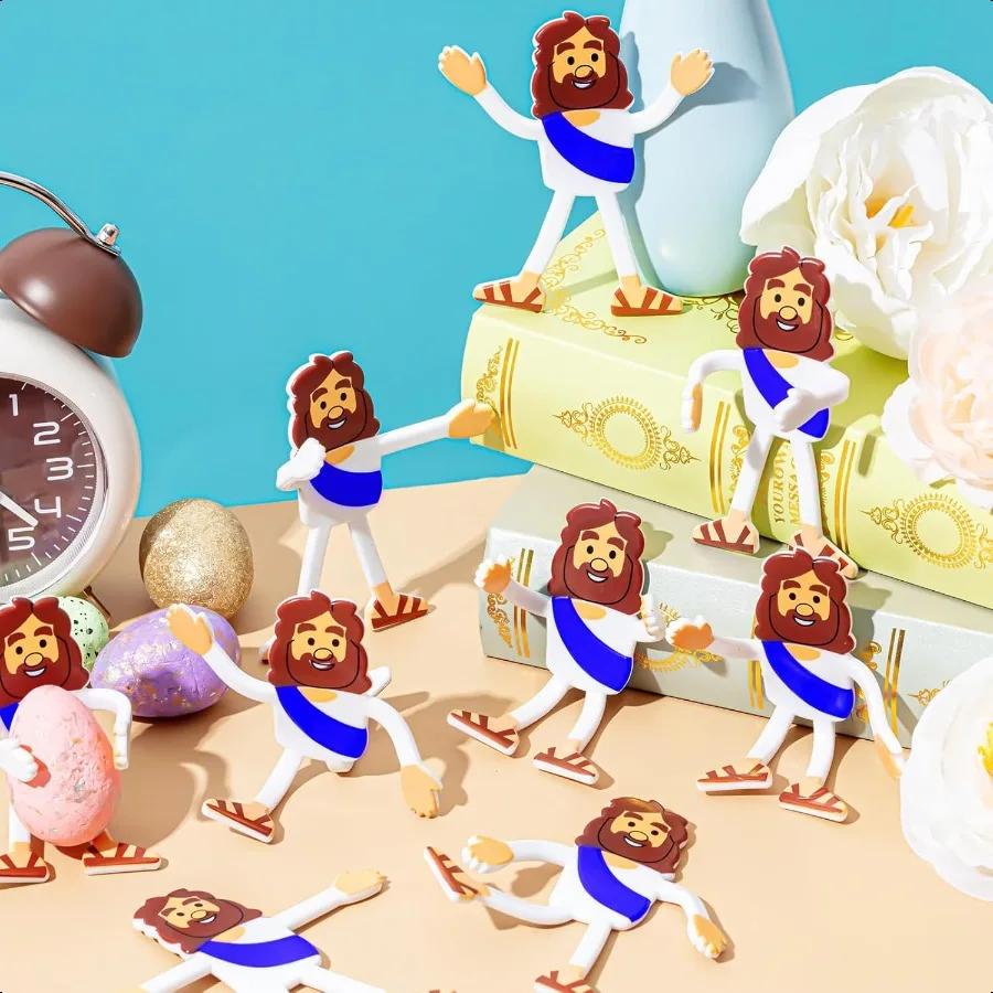 

24 шт. Великодні гнучкі фігурки Ісуса Релігійні іграшки Іграшки Ісус для Великодніх подарунків та зняття стресу Іграшки-фіidget Великоднє яйце Stu United States