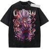 Unisex Black Washed Vintage T  Shirt Demon Slayer Tokito Muichiro High  Quality Fabric for Fitness Casual Shopping