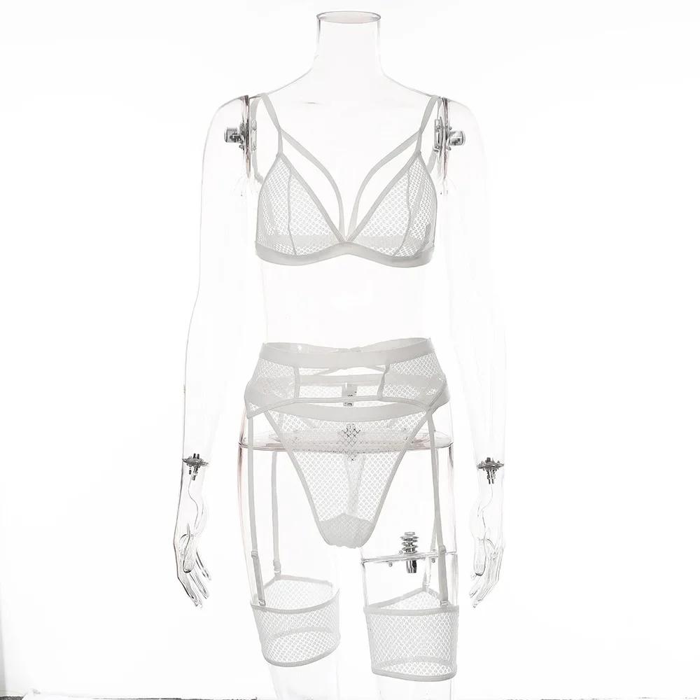 New Lace Sexy Lingerie Transparent Hot Lace Erotic Underwear Bra Set and Garter Hot Erotic Sleepwear Likable  Appeal