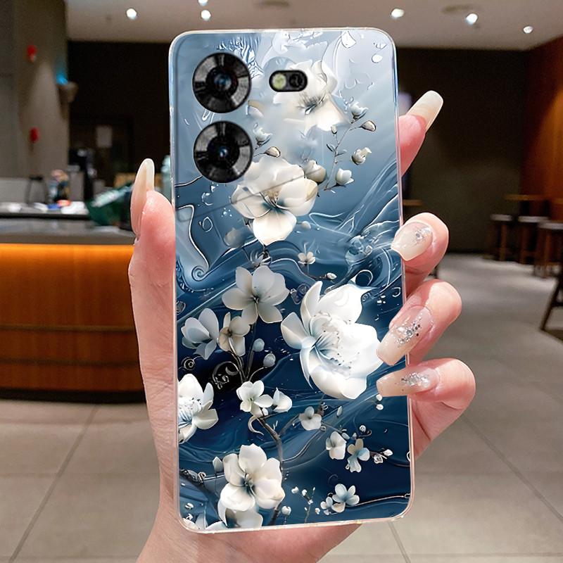 For Techno Pova 5 LH7n 5Pro LH8n Phone Case Tecno Pova 5 Pro Case Clear Luxury Fashion Butterfly Flowers Soft TPU Silicone Cover
