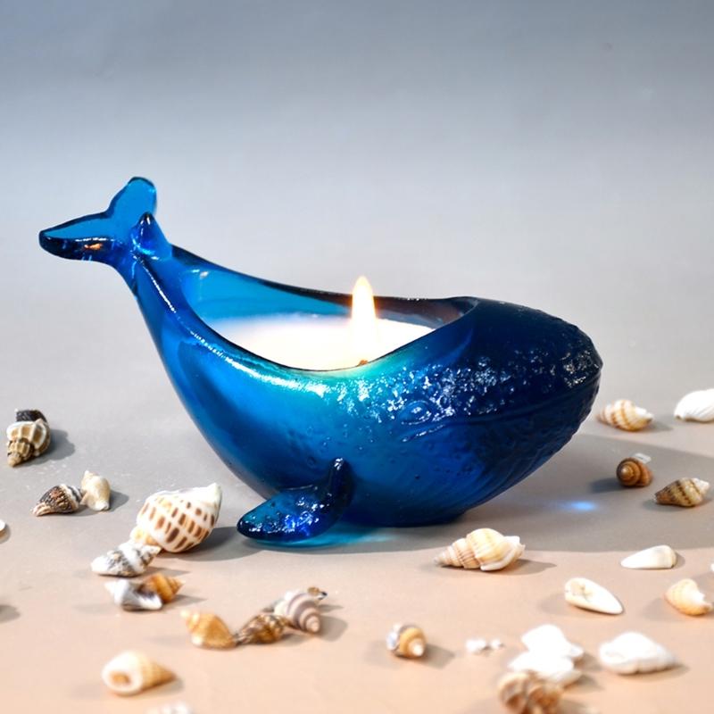 Silicone Candle Cup Molds Silicone Candle Holder Molds Whale Shape Unique Resin Craft Moulds Silicone Texture for Craft