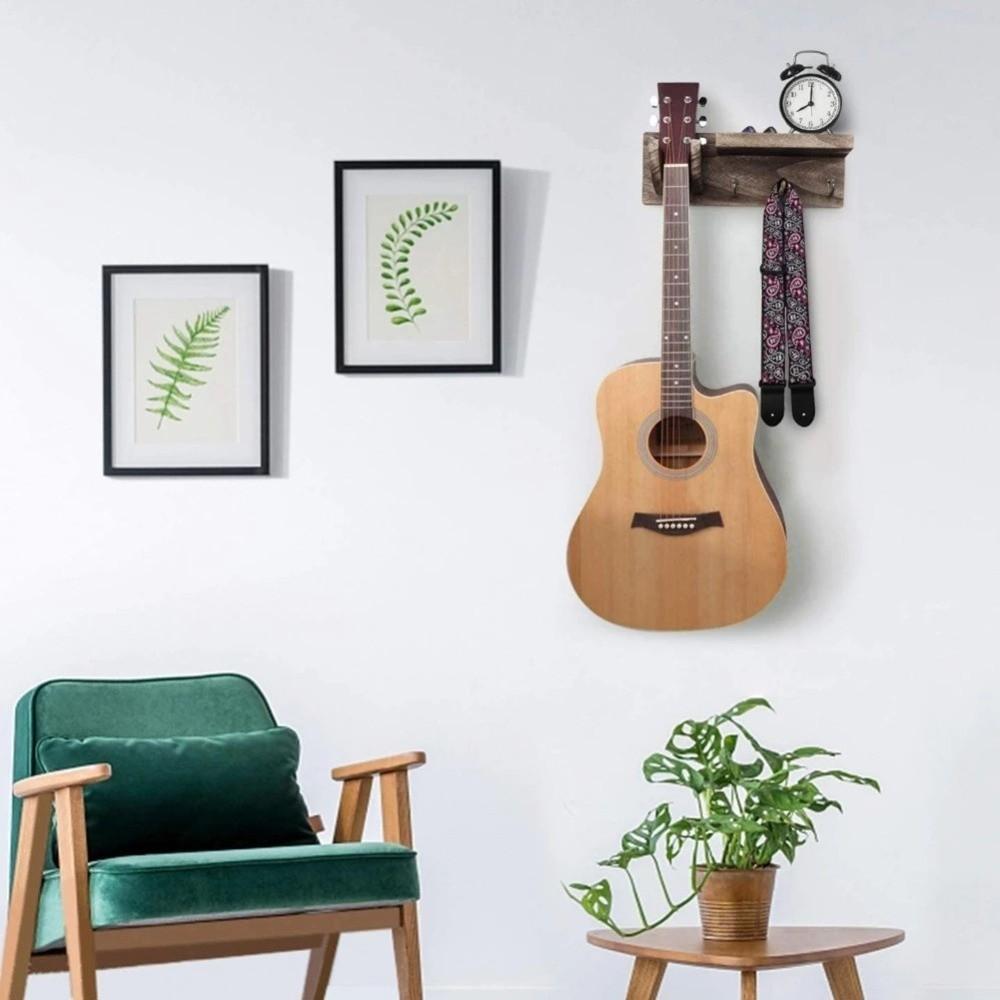 Retro Guitar Wall Mount Hanger Wall Mounted Guitar Hanging Rack  For String Music Instrument