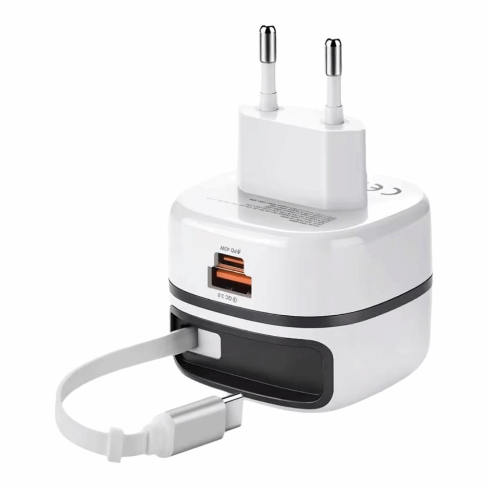 EU UK US Plug 65W Fast Charger Foldable Foot Universal Travel Adapter Universal USB-C Devices
