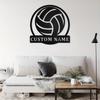 Metal Sign Volleyball Silhouette Customizable Name Plate Wall Art Adhesive Sticker Home Decor Durable Indoor Outdoor