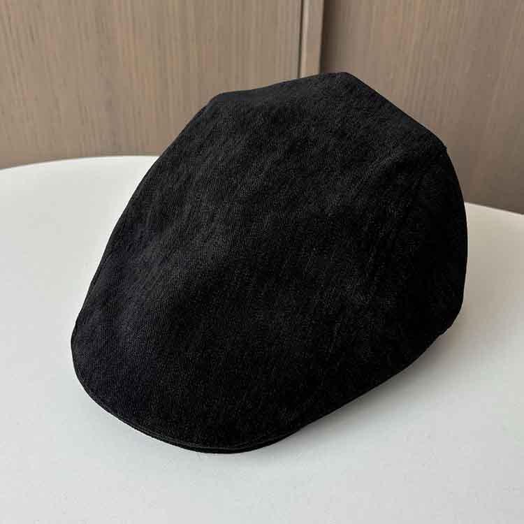Autumn and Winter Retro Suede Forward Hat Men's and Women's Solid Color British Style Painter Hat Street Feeling Newsboy Hat
