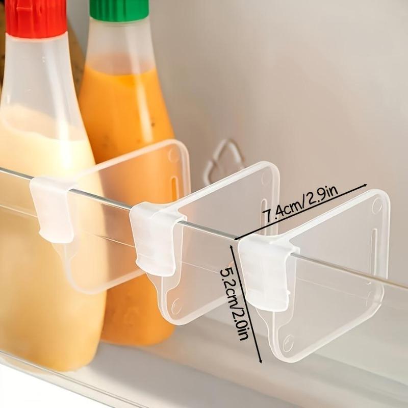 10pcs Space-Saving Refrigerator Side Door Organizer Dividers - Durable, Transparent Plastic Storage Partitions for Kitchen Organization