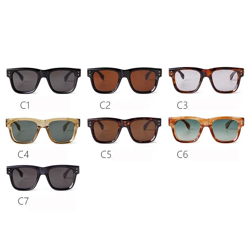 Klassische Nieten Quadratische Sonnenbrille Damen Herren Marken-Designer Mode Vintage Nagelrahmen Schildpatt Sonnenbrille UV400 S245