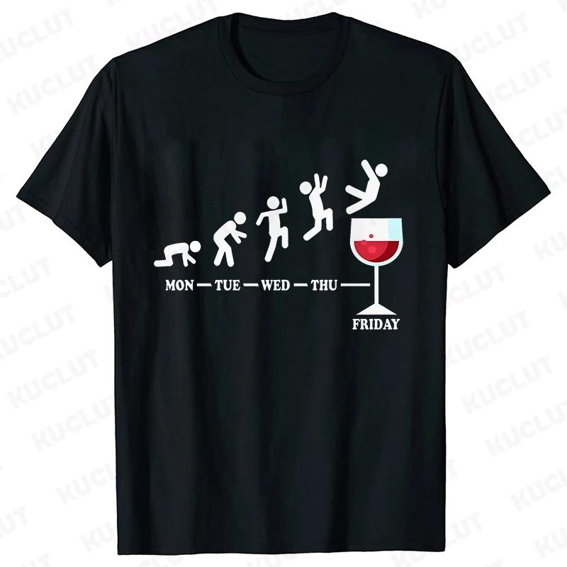 Funny T-Shirts for Men Drinking Lover Y2k Tops Oversized Clothing Short Sleeve Friends Friday Beer Day Weekend Party Streetwear