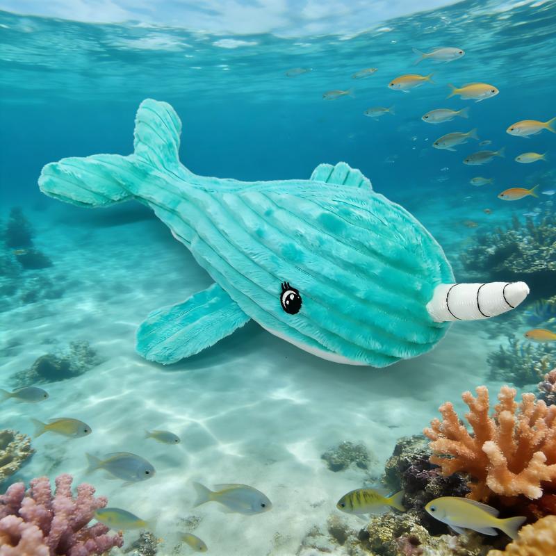 

Pet Whale Indestructible Plush Tooth Chew Joint Dog Play Toy Puppy With Squeaker Cute Animal Safe Large Dog Tough Toys Resistant
