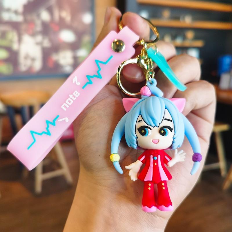 New Hatsune Miku Anime Keychain Fashion Accessories Resin Action Figure PVC Keychain Car Pendant Bag Pendant Small Gift