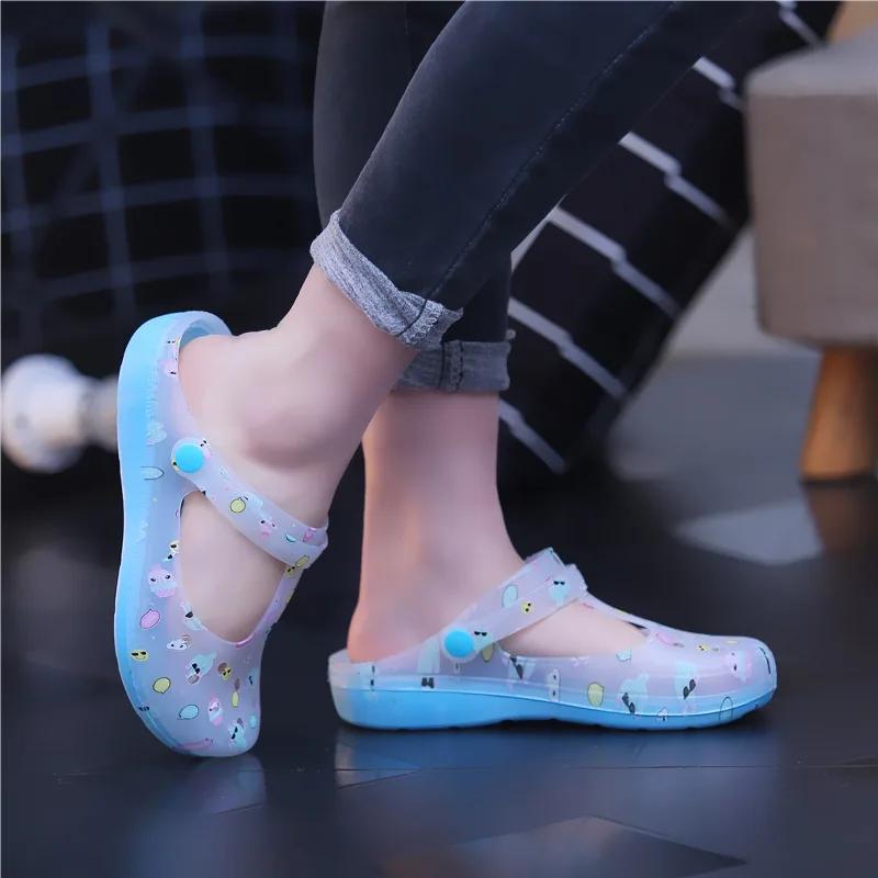 Brand Casual Slipper Woman Breathable PVC Sandals Plus Size  New Style Summer Jelly Shoes Flat Simple Women Sandals Fashion