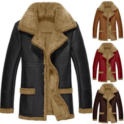 Winter Fur Integrated Thickened Coat Imitation Leather Velvet Men's Coat Outdoor Jacket