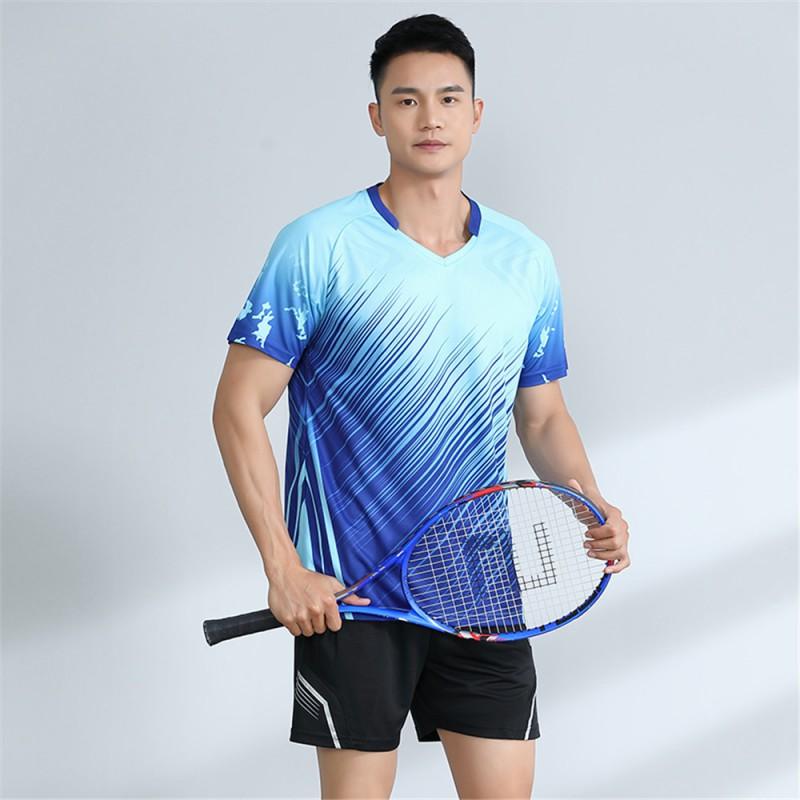 Unisex Badminton Sport Set Short Sleeve Top Shorts Men Women Kids Athletic Wear