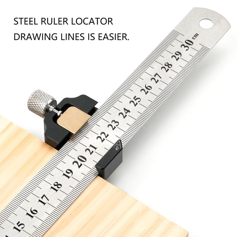 Combination Square Adjustable Steel Ruler Positioning Block 45 90 Degree Angles Marking Gauges For Precisions Woodworking