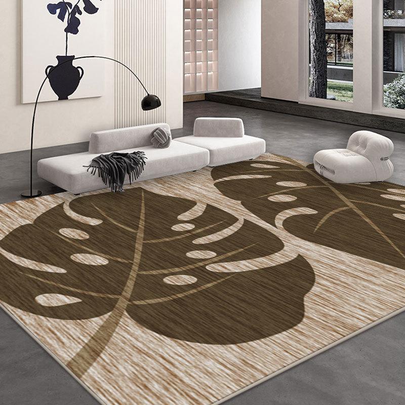 Modern Luxury Living Room Carpet - Full Coverage Stain Resistant Easy Clean Sofa Coffee Table Mat Anti-Slip Bedroom Floor Decor