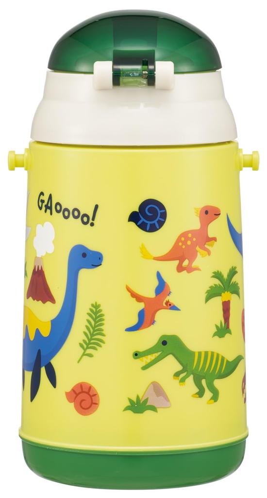 Skater Silicone Straw Water Dinosaur Bottle, 400ml, Push-Open, Design, 26, SSH4C-A