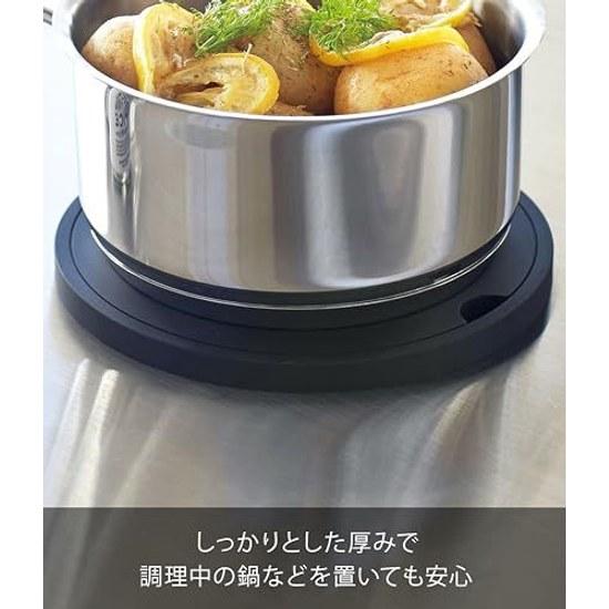 Yamazaki Silicone Pot Holder Round Black Approximately W16D16H1cm Tower Heat Resistant 2955