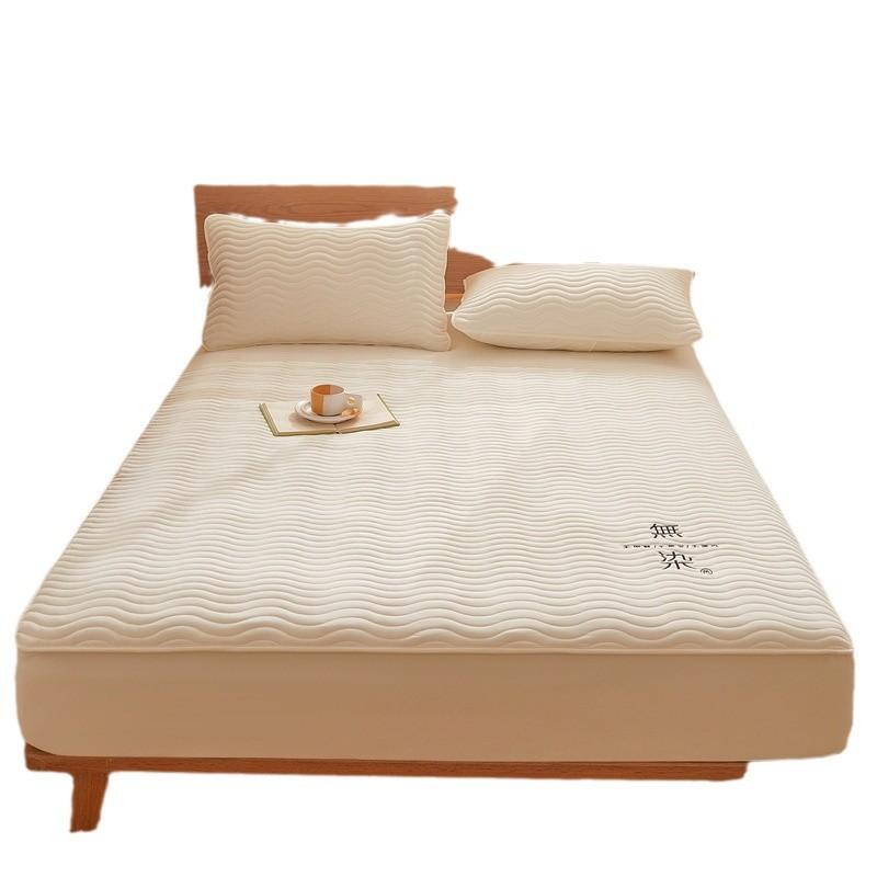 Non-dyeing Class A Padded Thickened Mattress Three-piece Set Non-slip Fixed Mattress Protective Cover Fully Enclosed Elastic Band