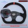 JDM Flat D Shape Suede Leather Steering Wheel Car Racing Simulator Gaming Sport Steering Wheel