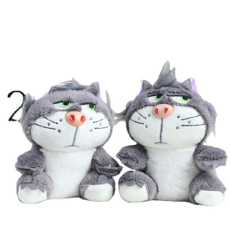Adorable Lucifer Cat Plush Toy Keychain Cute Soft Figurine For Backpack Decoration