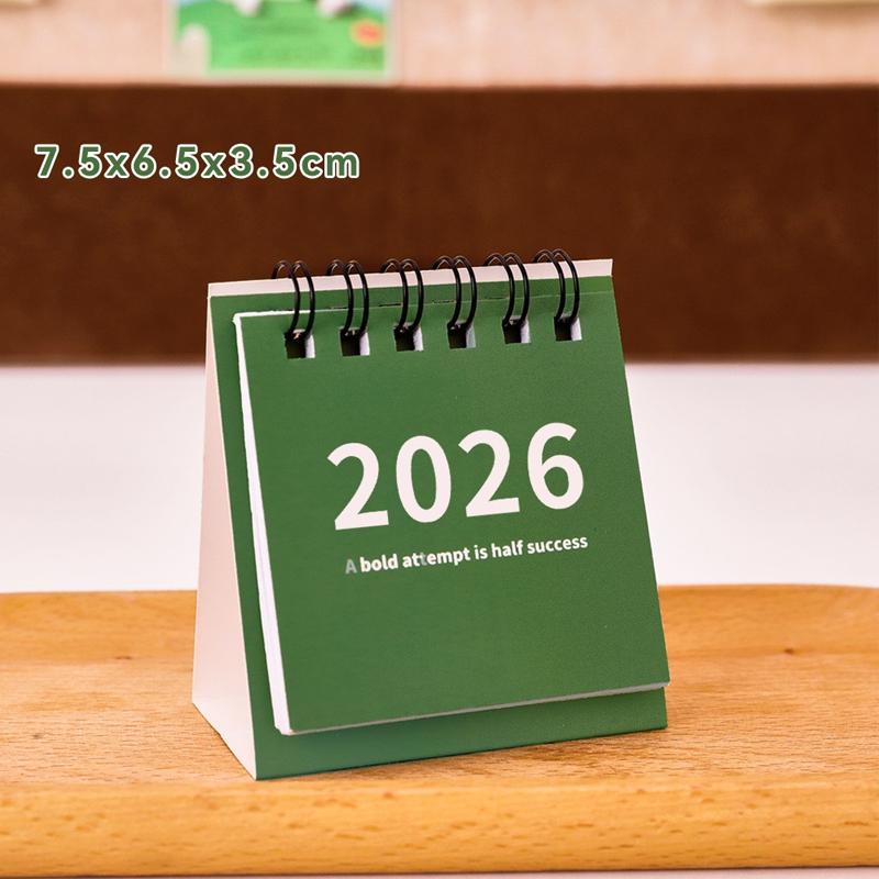 2026 Mini Einfacher Kalender Kleiner Schreibtischkalender Kreativer Spiral-Kalender Planer Desktop-Dekoration Büro-Schreibwaren für Geschenk