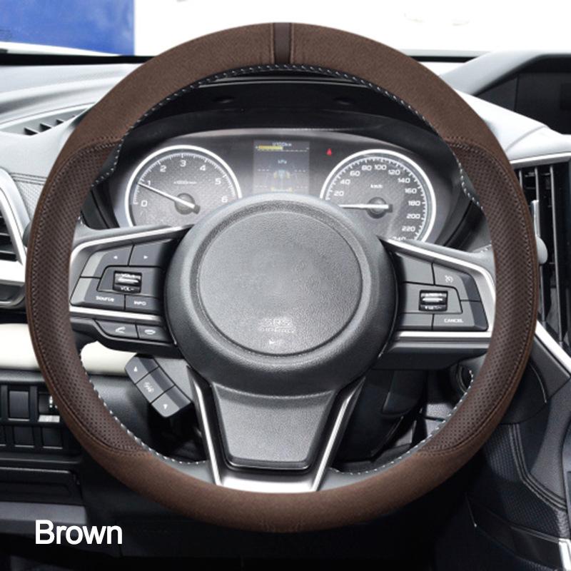Suede Car Steering Wheel Cover Wrap for Subaru Forester Legacy Outback Impreza XV BRZ O Type Steering-Wheel