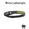 Induction LED COB Headlight Rechargeable Super Bright Work Light Motion Sensor Dimmable Head Lamp For Outdoor Camping Flashlight