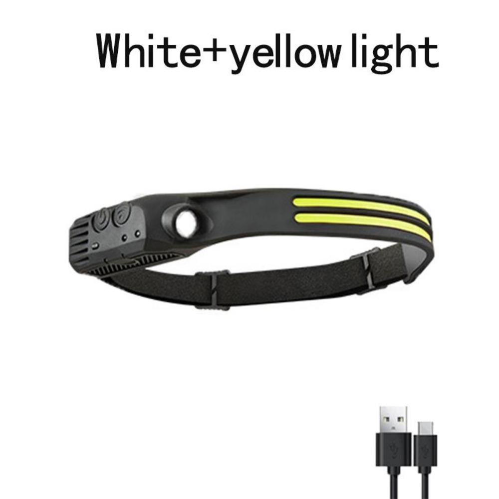 Induction LED COB Headlight Rechargeable Super Bright Work Light Motion Sensor Dimmable Head Lamp For Outdoor Camping Flashlight