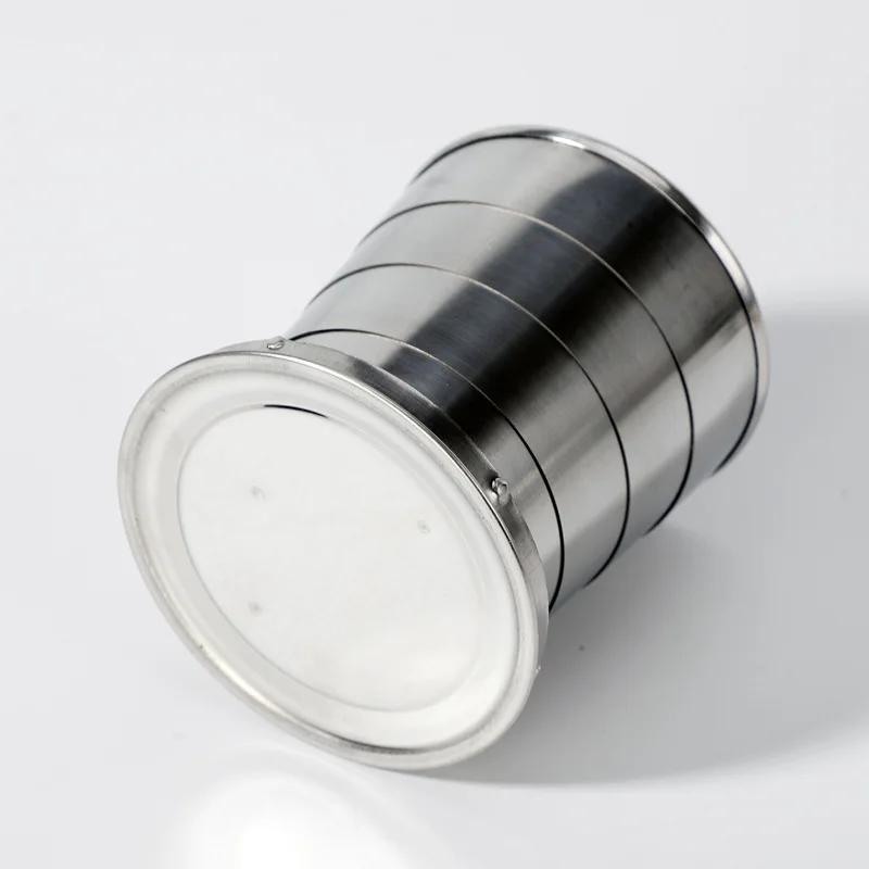 Portable Stainless Steel Folding Cup Telescopic Mug for Tea Camp Utensils Tableware Folded Cup Outdoor Camping 75ml/150ml/250ml