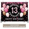 Sfondo 2D Nero per il 13° Compleanno per Ragazze Sfondo Ufficiale per Fotografia di Adolescenti