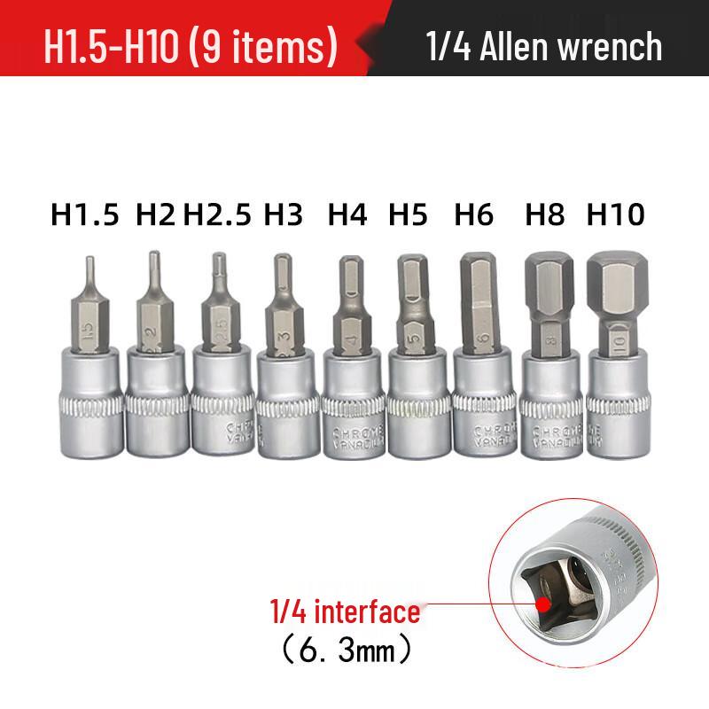 FURONGHUA 1/4-inch Drive Ratchet Torque Wrench & Hex Key Set